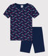 Children's unisex snug-fit cotton cropped pyjamas