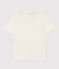Boys' Short-Sleeved Cotton Polo Shirt MARSHMALLOW white
