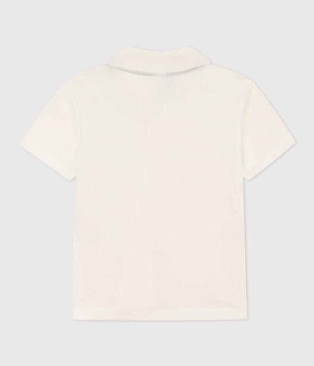 Boys' Short-Sleeved Cotton Polo Shirt white