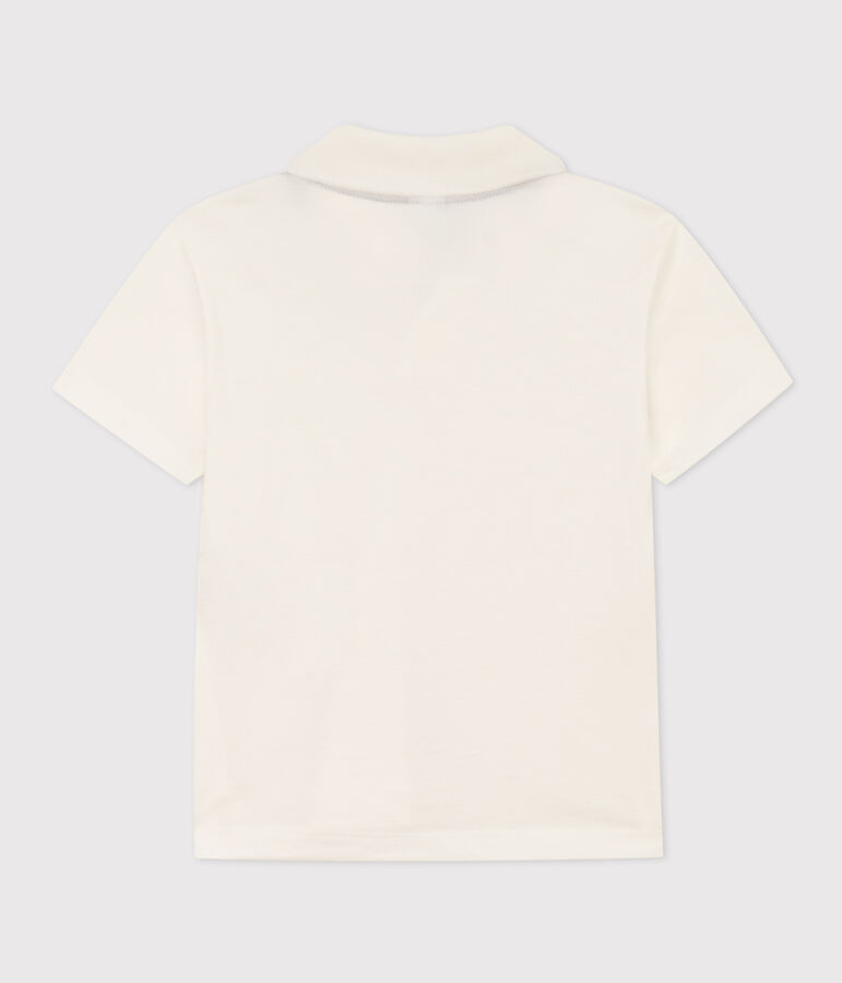 Boys' Short-Sleeved Cotton Polo Shirt white