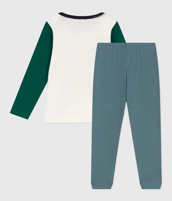 Children's two-colour cotton pyjamas. GOBELIN grey/MULTICO