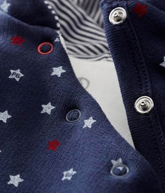 Baby boy star print long all-in-one SMOKING blue/MULTICO white