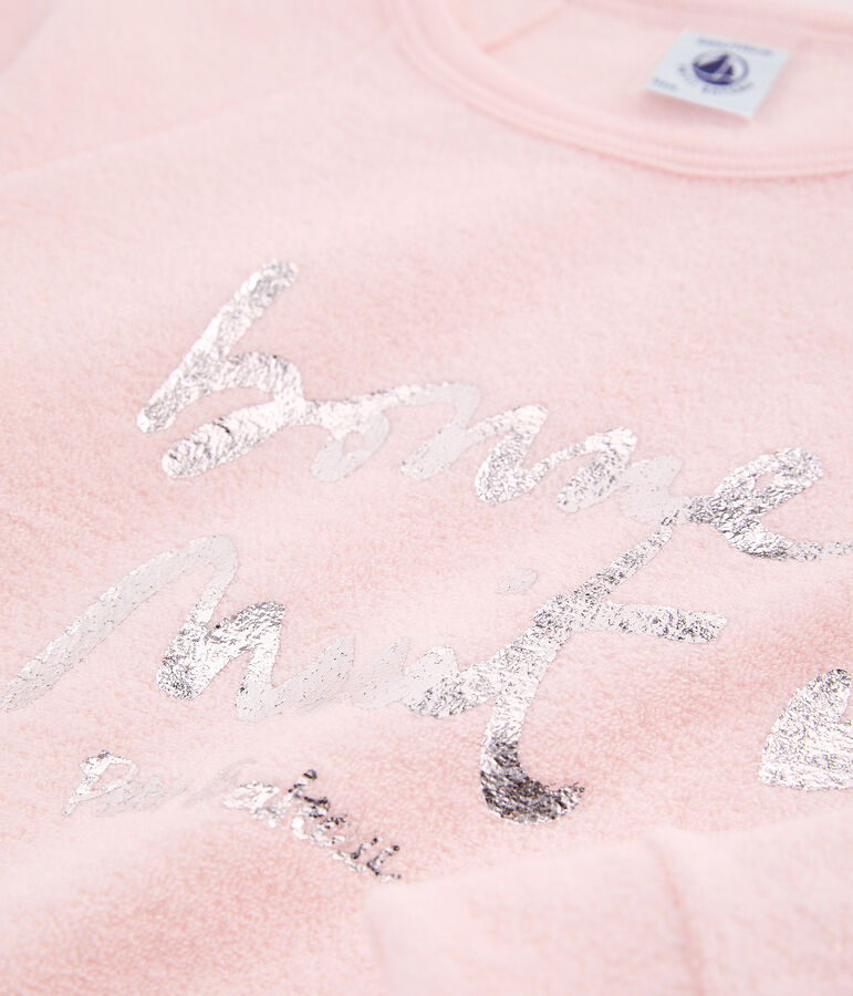 Girls' Pyjamas in Extra Warm Brushed Terry Towelling MINOIS pink