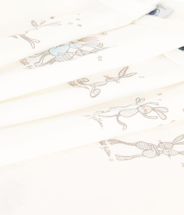 Babies' Rabbit Themed Long-Sleeved Cotton Bodysuits - 5-Pack multicolor