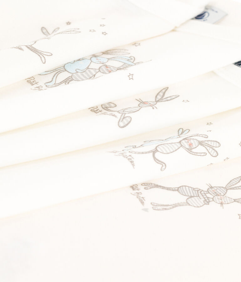 Babies' Rabbit Themed Long-Sleeved Cotton Bodysuits - 5-Pack multicolor