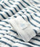 Babies' Unisex Long Striped Jumpsuit in Extra Warm Brushed Terry MARSHMALLOW white/ASTRO blue