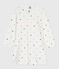 Children's long-sleeved heart-print cotton nightdress MARSHMALLOW white/MULTICO white