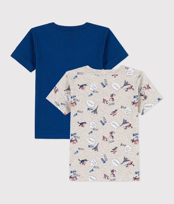 Boys' Short-Sleeved Paris Print Organic Cotton T-Shirts - 2-Pack variante 1