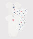 Babies' stripy heart patterned short-sleeved cotton bodies - 3-Pack