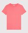 Women's short-sleeved plain cotton T-shirt FLAMAND pink