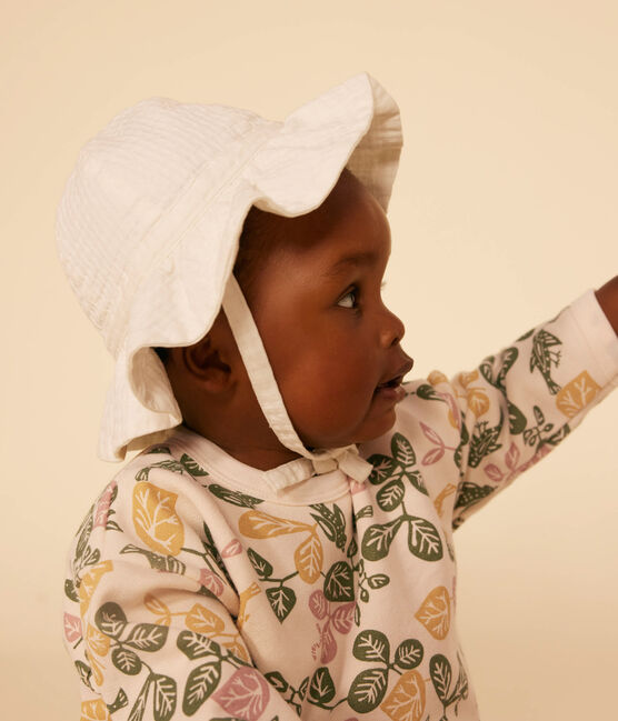 Baby Girls' Textured Floppy Hat MARSHMALLOW white