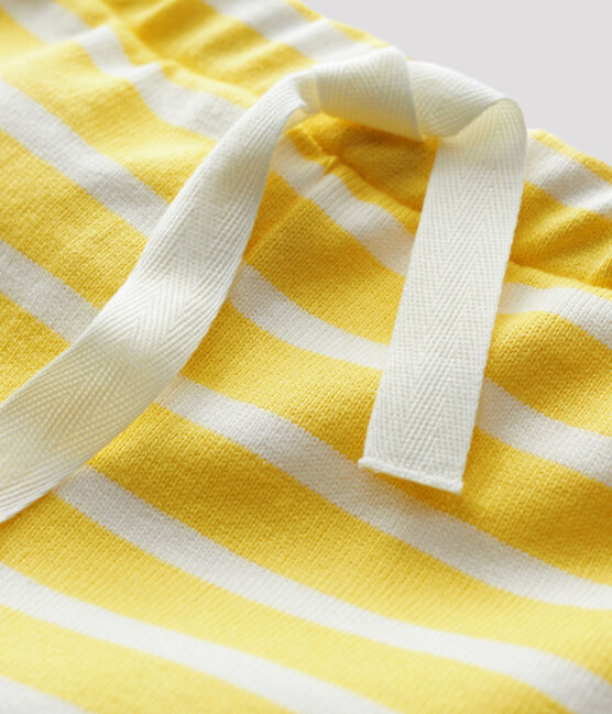 Babies' Thick Jersey Shorts ORGE yellow/MARSHMALLOW white