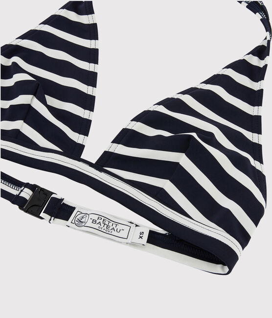 Women's Two-Piece Stripy Swimsuit SMOKING blue/MARSHMALLOW white