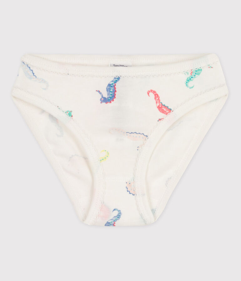 Girls' Cotton Briefs white/pink/multicolor