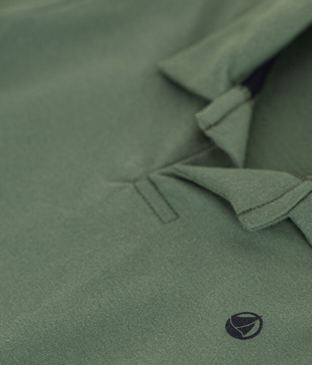 Boys' Short-Sleeved Cotton Polo Shirt green