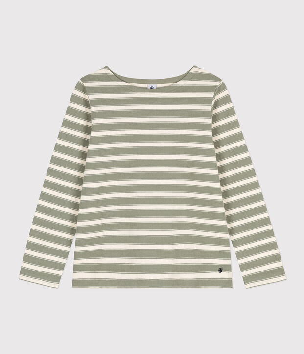 Women's Breton Cotton Top green/ecru