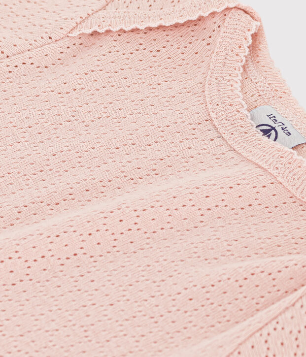 Babies' Short-Sleeved Openwork Bodysuit pink