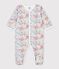 Babies' flower-print tube knit pyjama suit white/multicolor