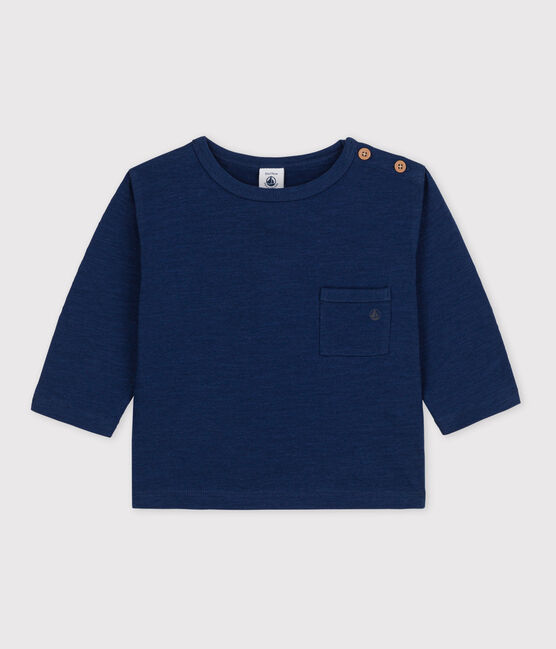 Babies' Long-Sleeved Cotton T-shirt MEDIEVAL blue