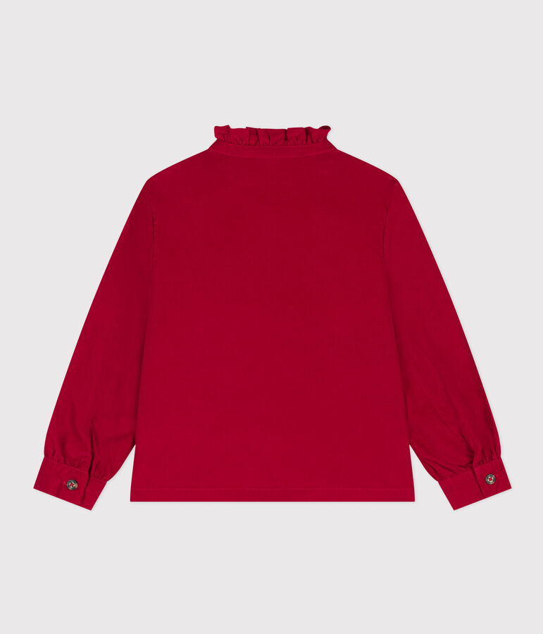 Girls' soft velvet blouse red