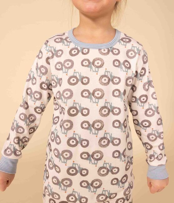 Children's Unisex Tractor Cotton Pyjamas MARSHMALLOW white/MULTICO white