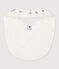 Babies' Patterned Cotton Bib MARSHMALLOW white/CREPUSCULE