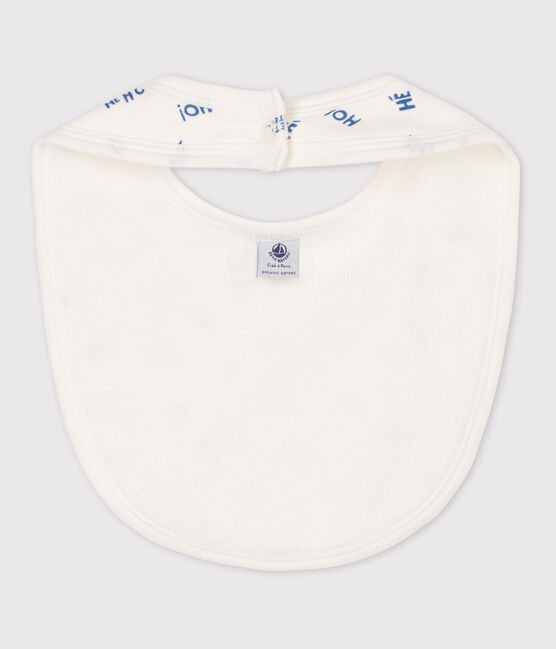 Babies' Patterned Cotton Bib MARSHMALLOW white/CREPUSCULE