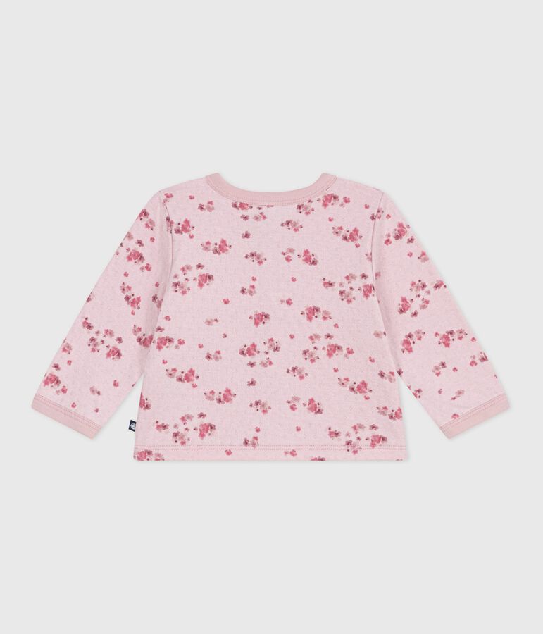 Babies' floral-print cotton cardigan pink/multicolor
