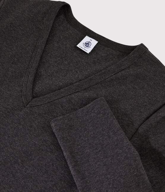 Women's Iconic V-Neck Cotton T-Shirt CITY CHINE grey
