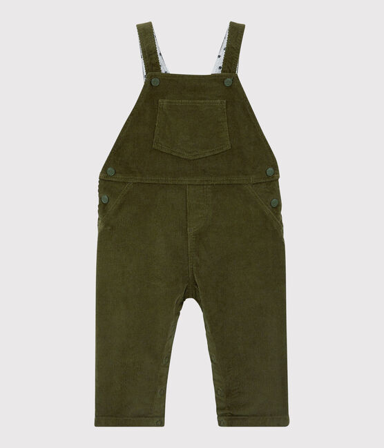 Babies' Velour Dungarees MILITARY green