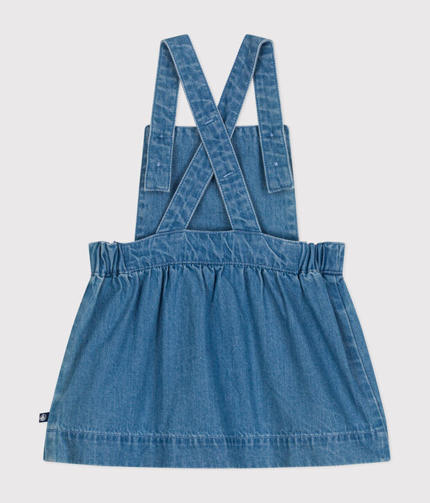 Babies' Sleeveless Light Denim Dress blue