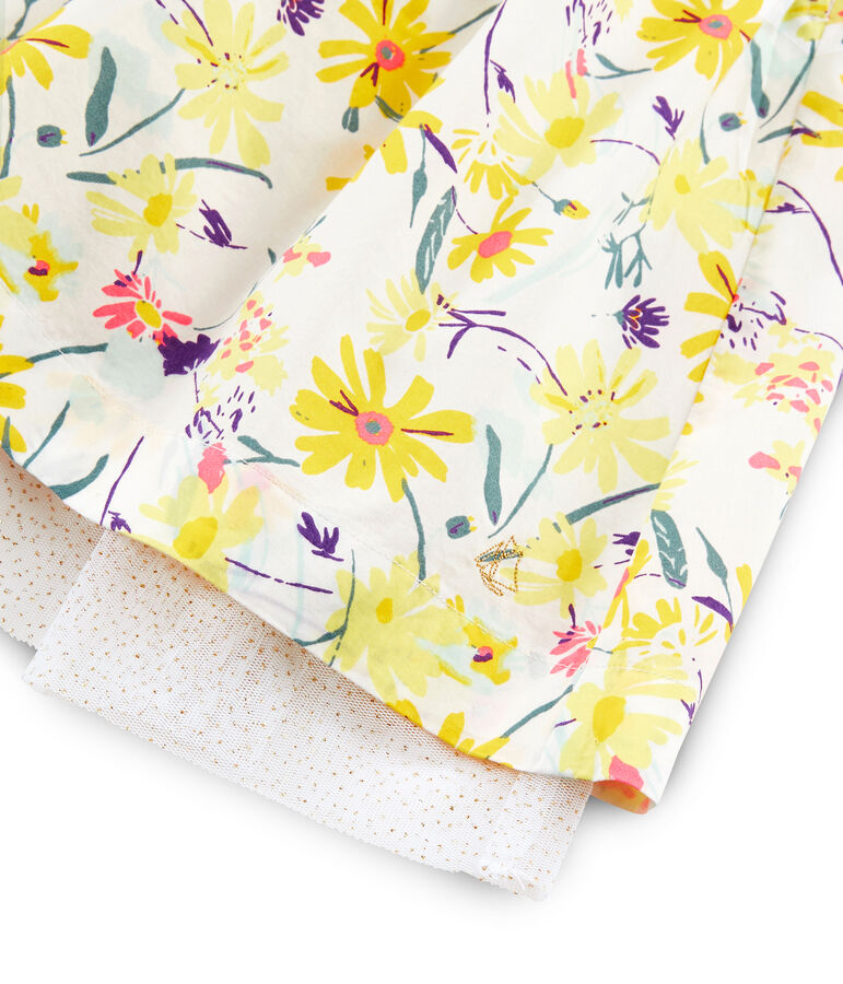 Girls' Short-Sleeved Dress white/multicolor