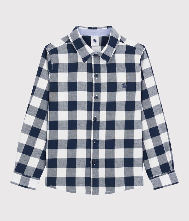 Boys' Checked Shirt blue/white