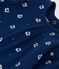Babies' long sleeved floral print cotton blouse MEDIEVAL blue/MULTICO white