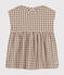 Babies' Short-Sleeved Seersucker Dress MARECAGE /SALINE