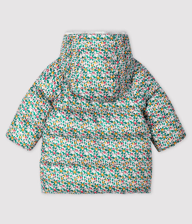 Baby girl's quilted puffer jacket white/multicolor