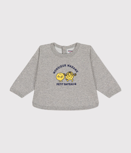 Babies' fleece Mr. Men and Little Miss sweatshirt CHATON CHINE grey