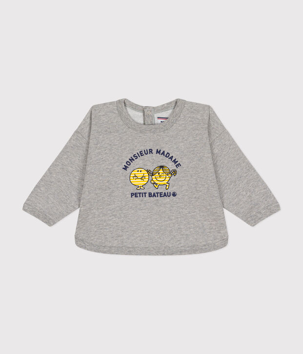 Babies' fleece Mr. Men and Little Miss sweatshirt grey