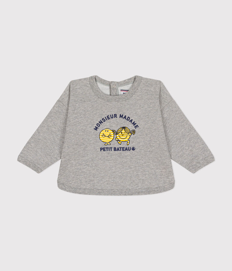 Babies' fleece Mr. Men and Little Miss sweatshirt grey