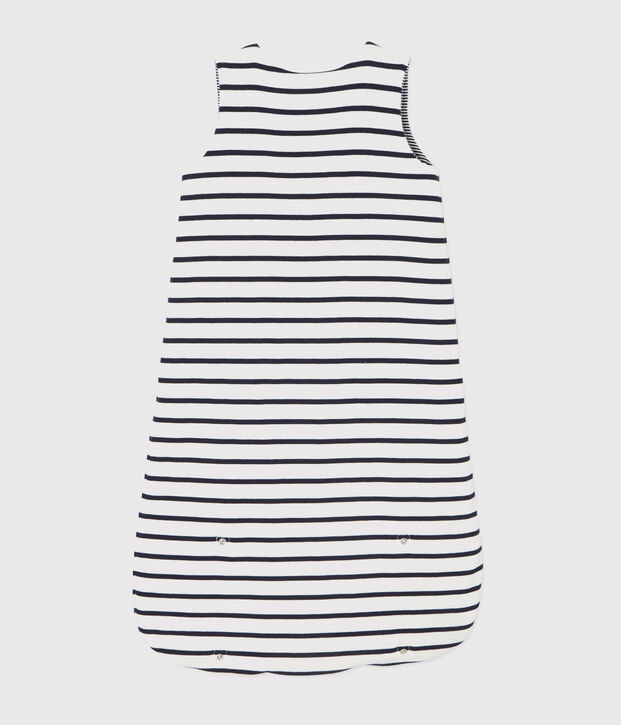 Babies' Striped Reversible Ribbed Sleeping Bag white/blue