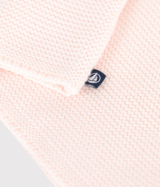 Babies' moss stitch cotton cardigan FLEUR pink