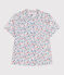 Children's short-sleeved floral cotton blouse MARSHMALLOW white/MULTICO white