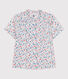Children's short-sleeved floral cotton blouse