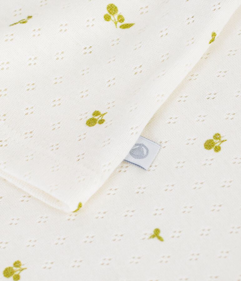 Children's short-sleeved floral print cotton T-shirt green/green