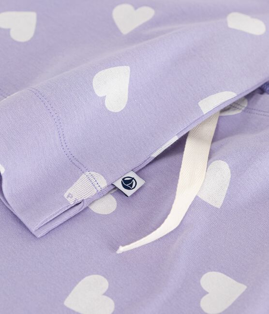 Women's cotton pyjamas with a heart print, short sleeves and wide legs SQUAW white/MARSHMALLOW