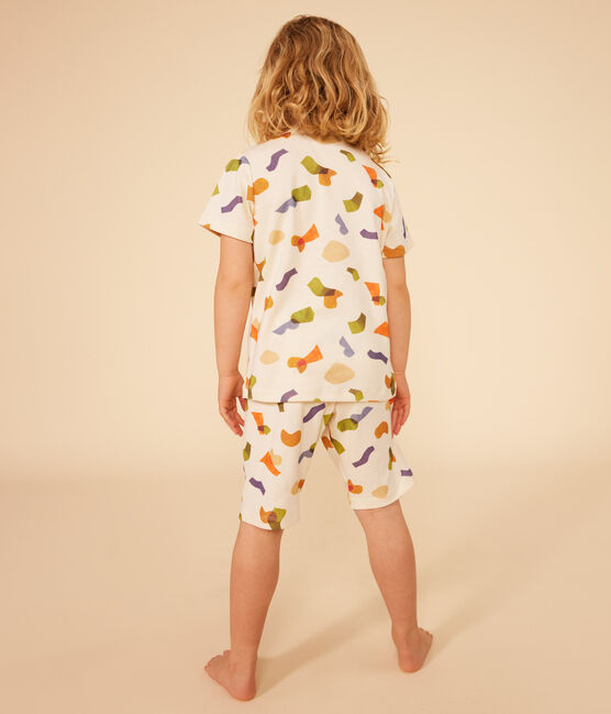 Children's Short Cotton Print Pyjamas AVALANCHE white/MULTICO