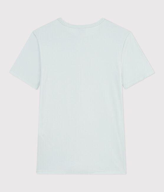 Women's short-sleeved plain cotton T-shirt SPRAY blue