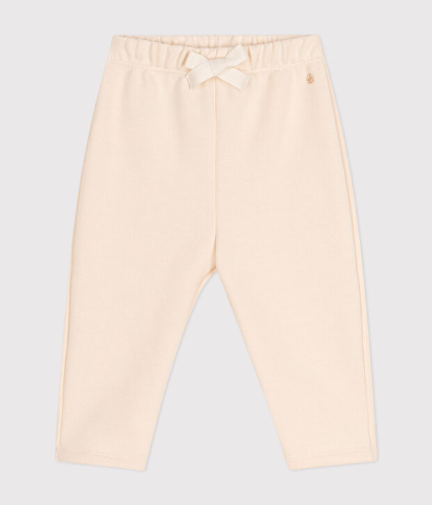 Babies' fleece trousers Ecru