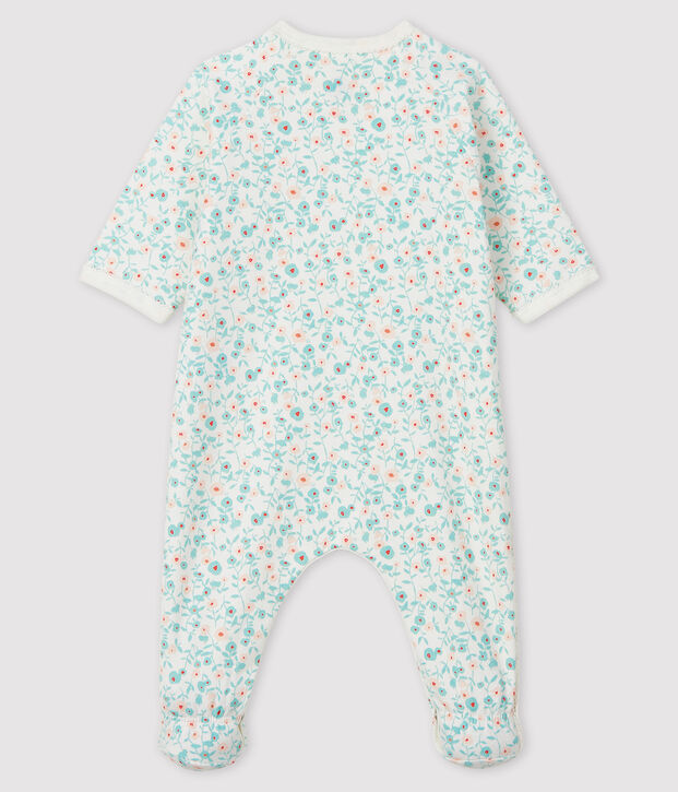 Babies' Floral Print Fleece Sleepsuit white/multicolor
