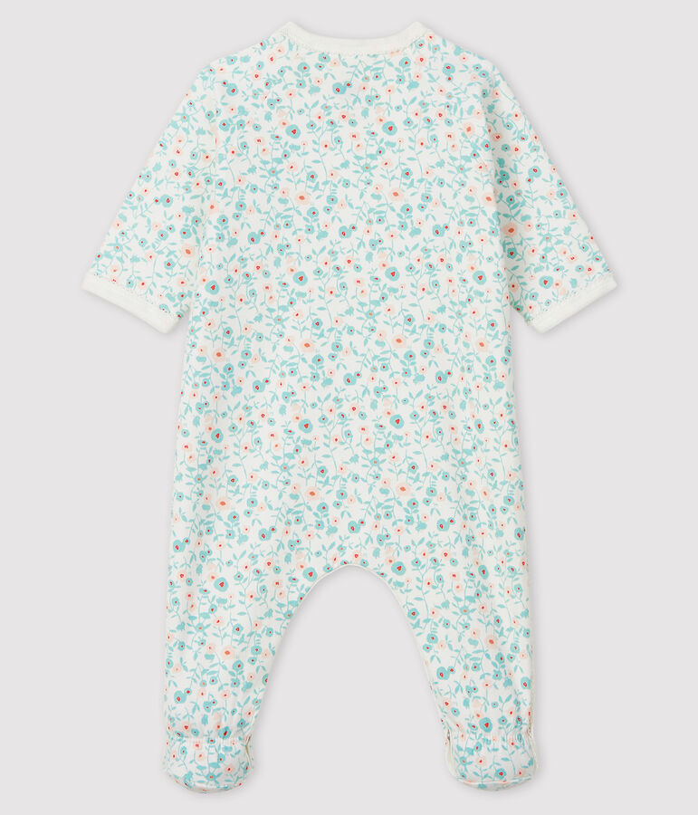 Babies' Floral Print Fleece Sleepsuit white/multicolor